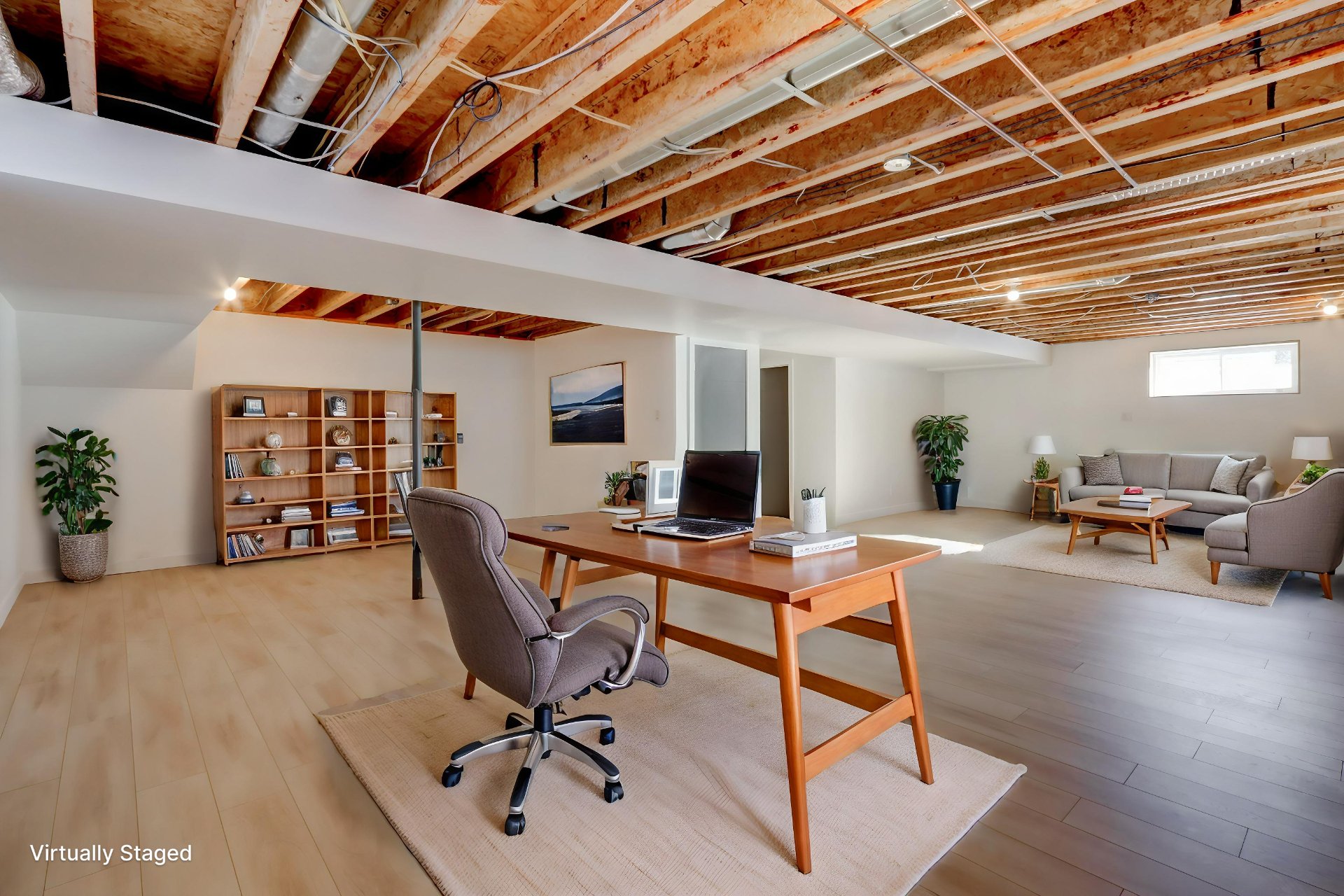 Salle familiale virtuellement meublée