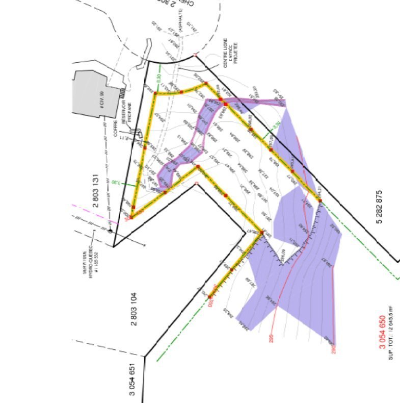 Plan topographique zone de construction