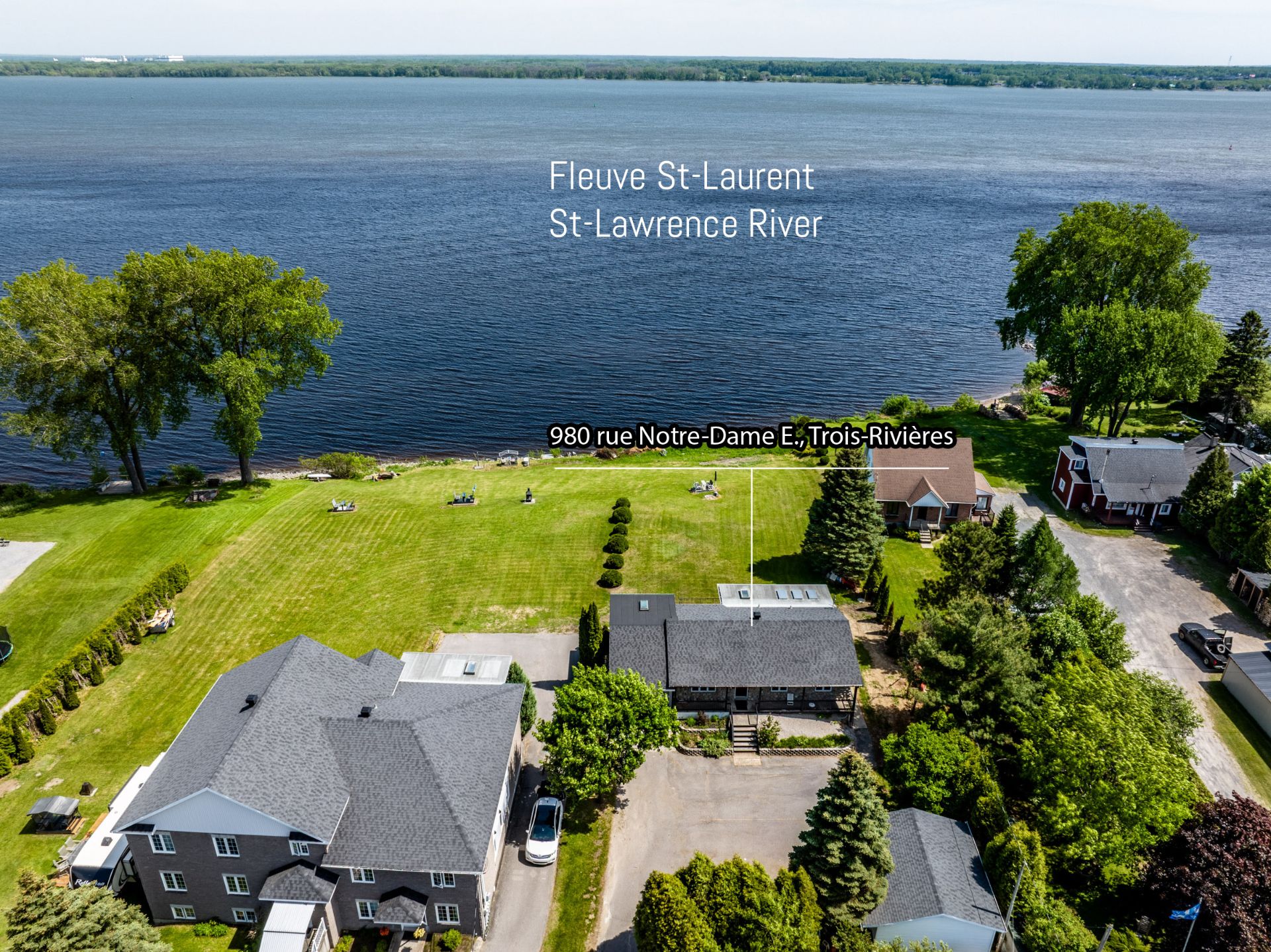 vue et accès au fleuve St-Laurent