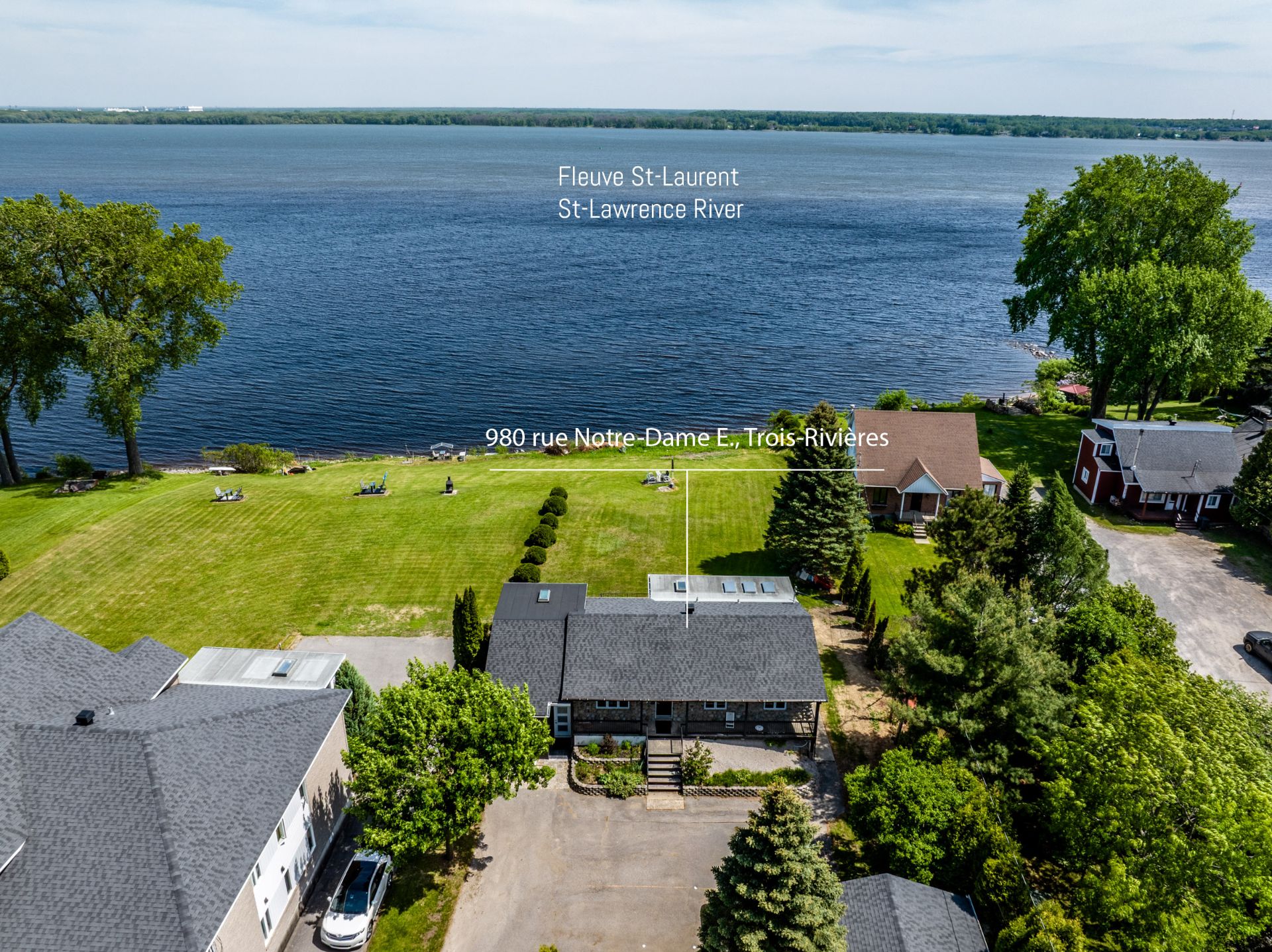 vue et accès au fleuve St-Laurent