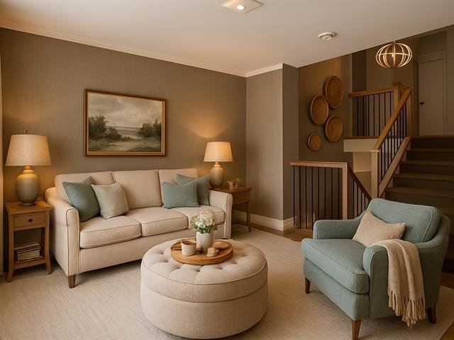 Pièce au-dessus du garage décorée avec IA