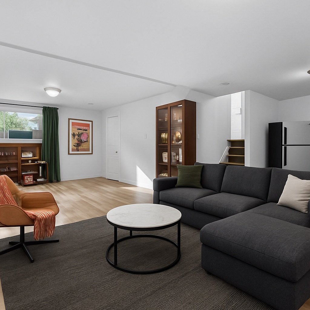 Sous-sol décoré avec IA, idée d'aménagement 2