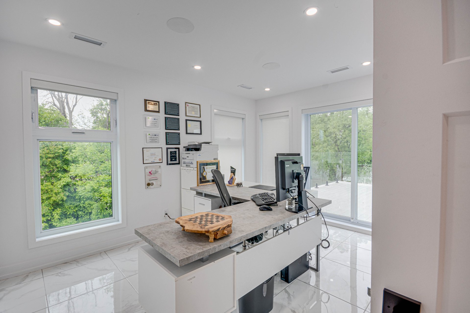 Office with private entrance and powder room