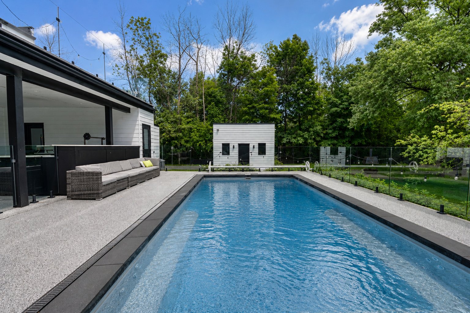 Saltwater pool with heater