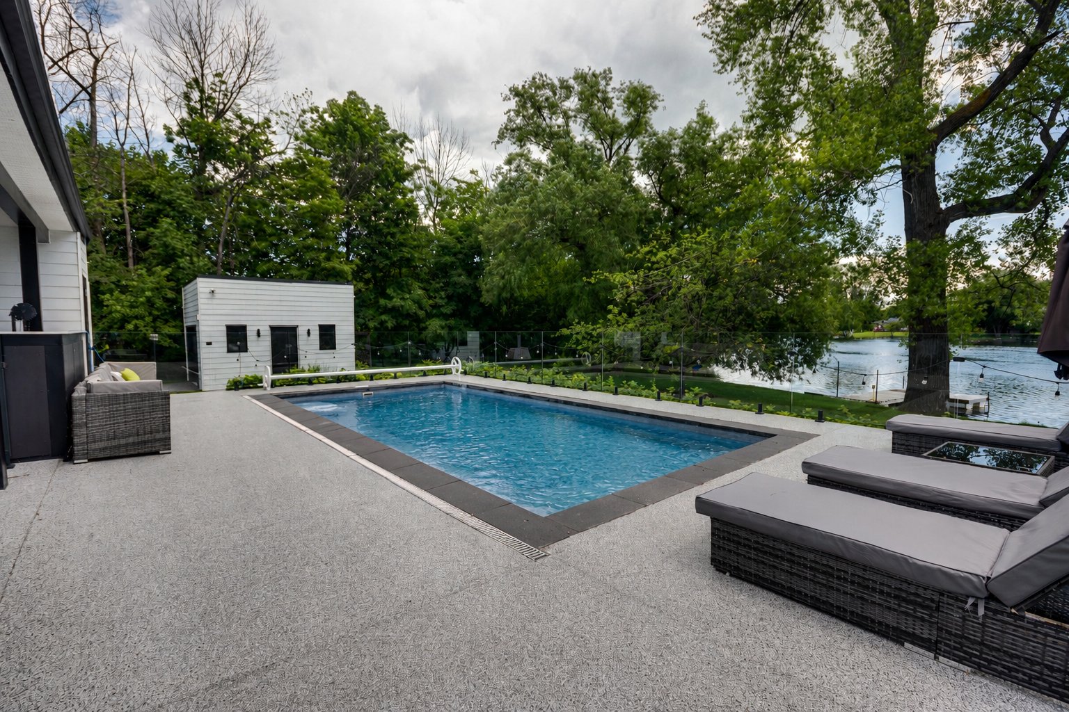 Saltwater pool with heater