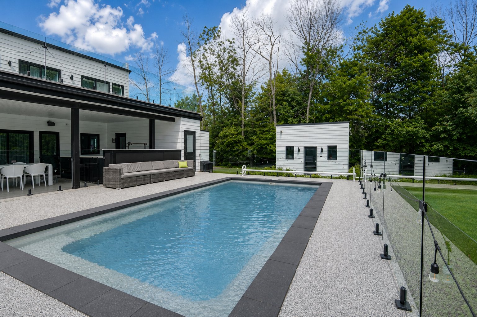 Saltwater pool with heater