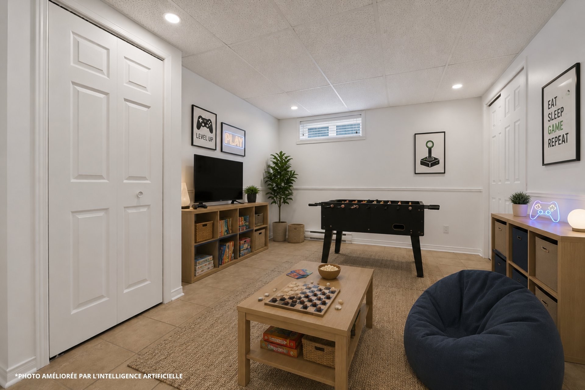 Home staging virtuel: Poss. salle de jeux