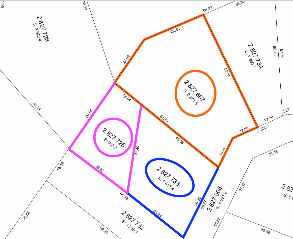 3 terrains adjacent