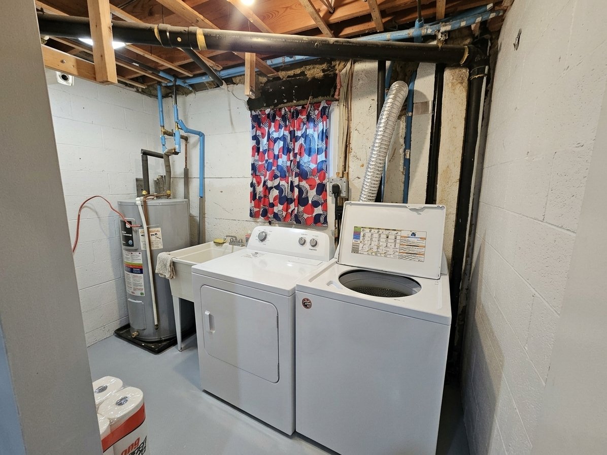 Salle de lavage au sous-sol