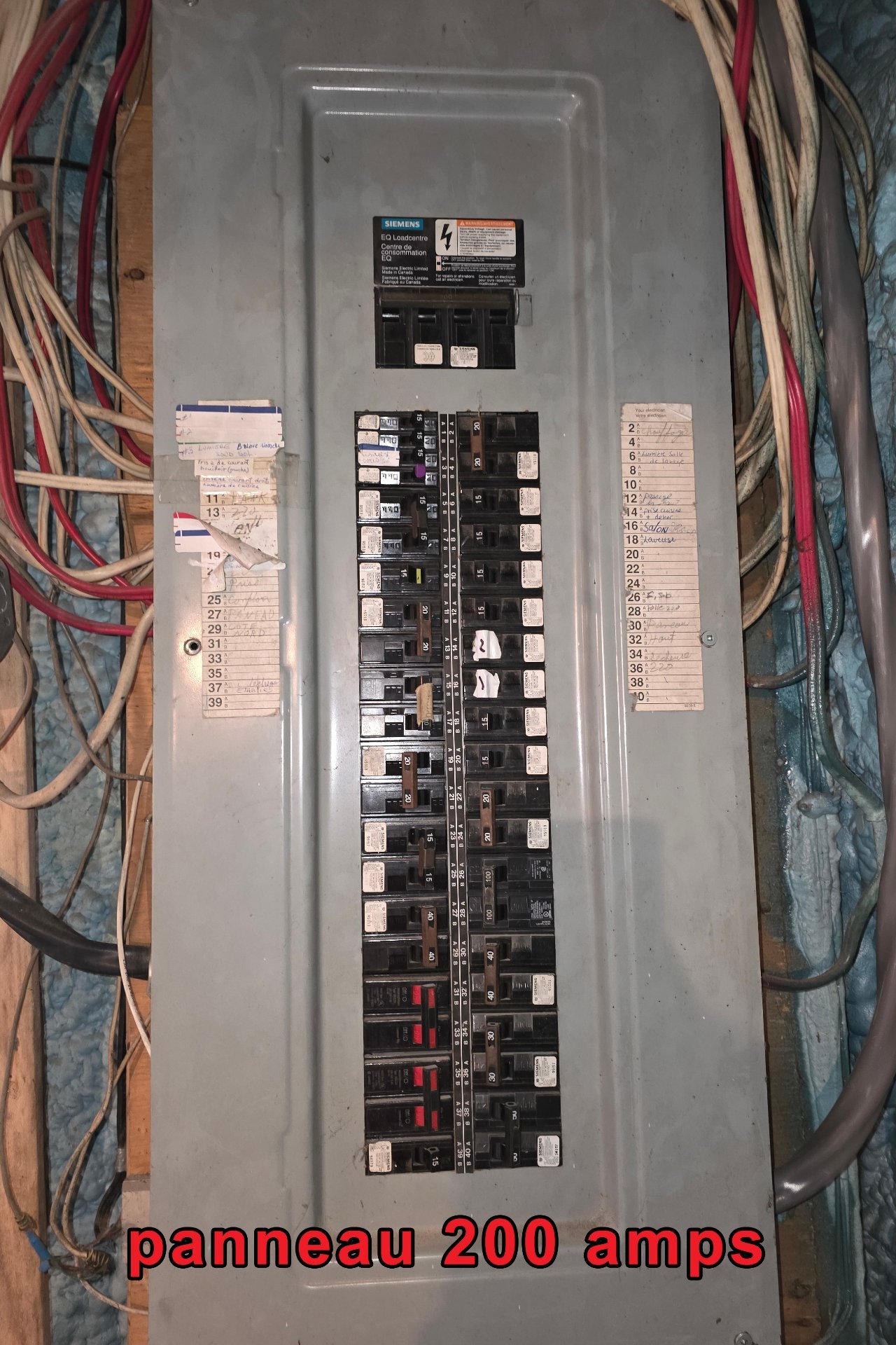 Panneau 200 amps