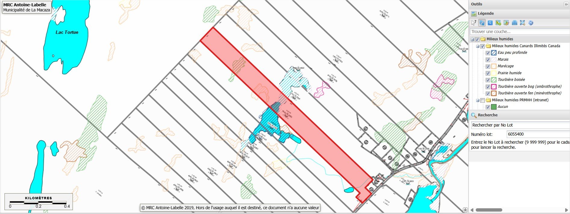Carte des milieux humides