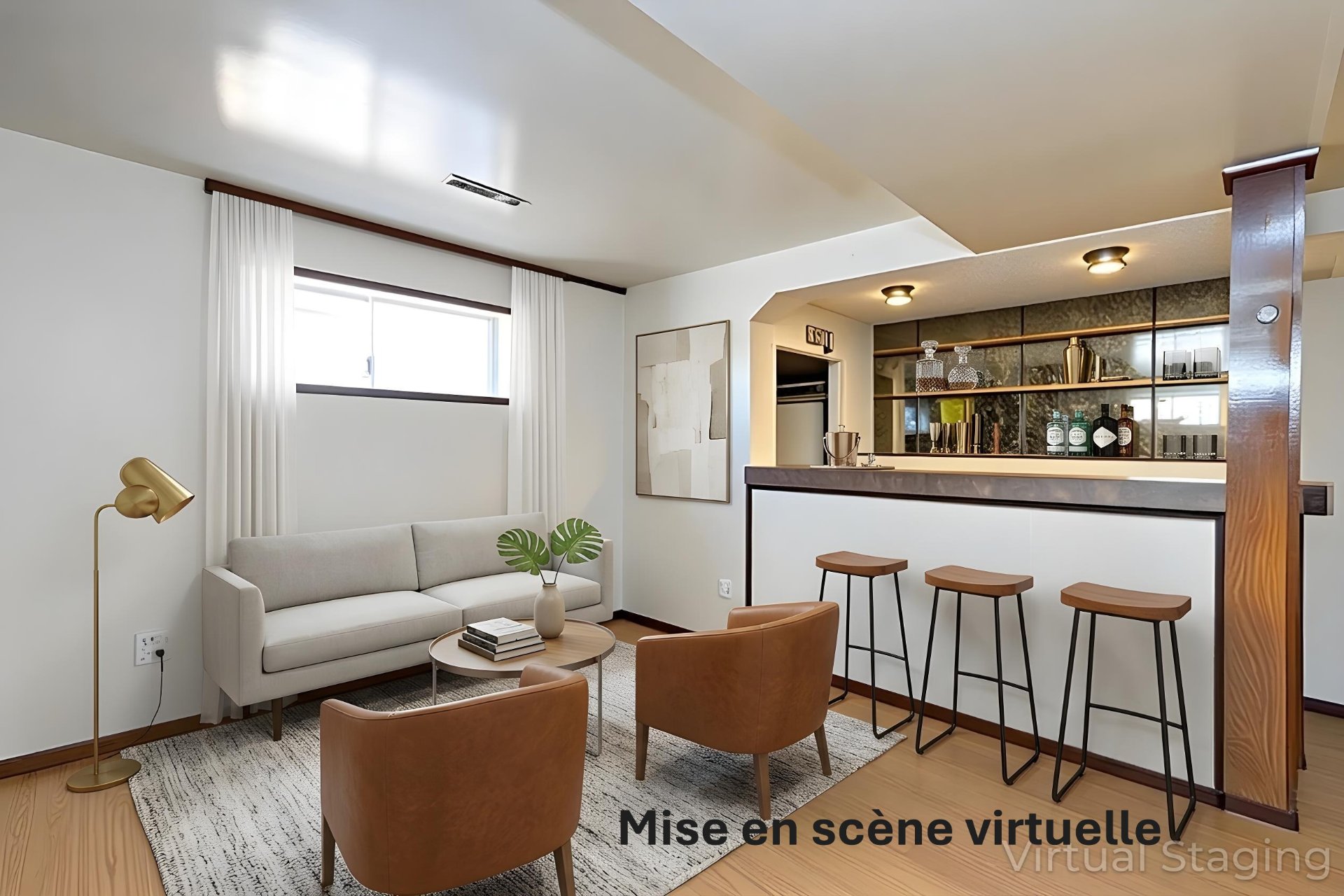 Section bar - mise en scène virtuelle