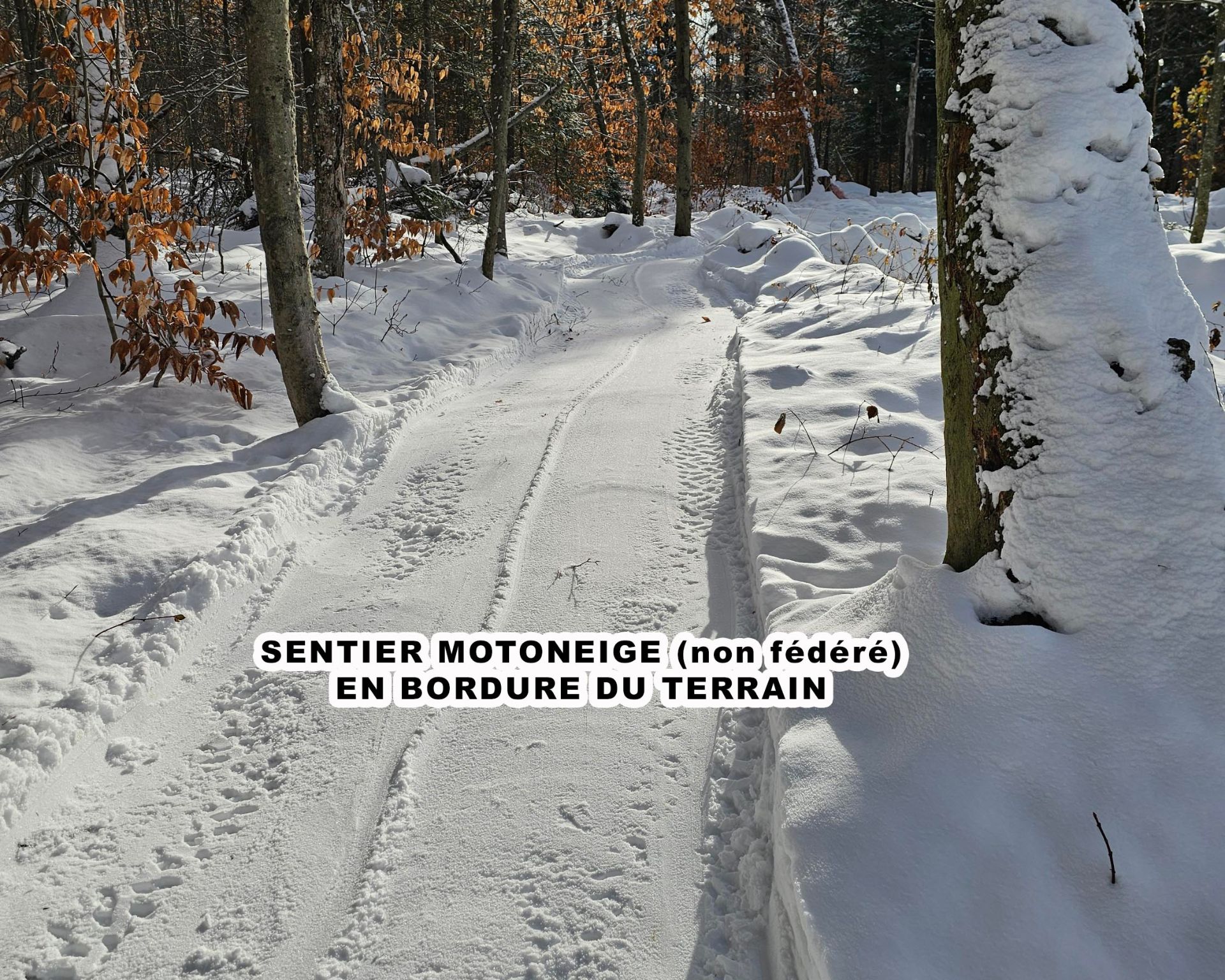Snowmobile trails accessible via the terrain