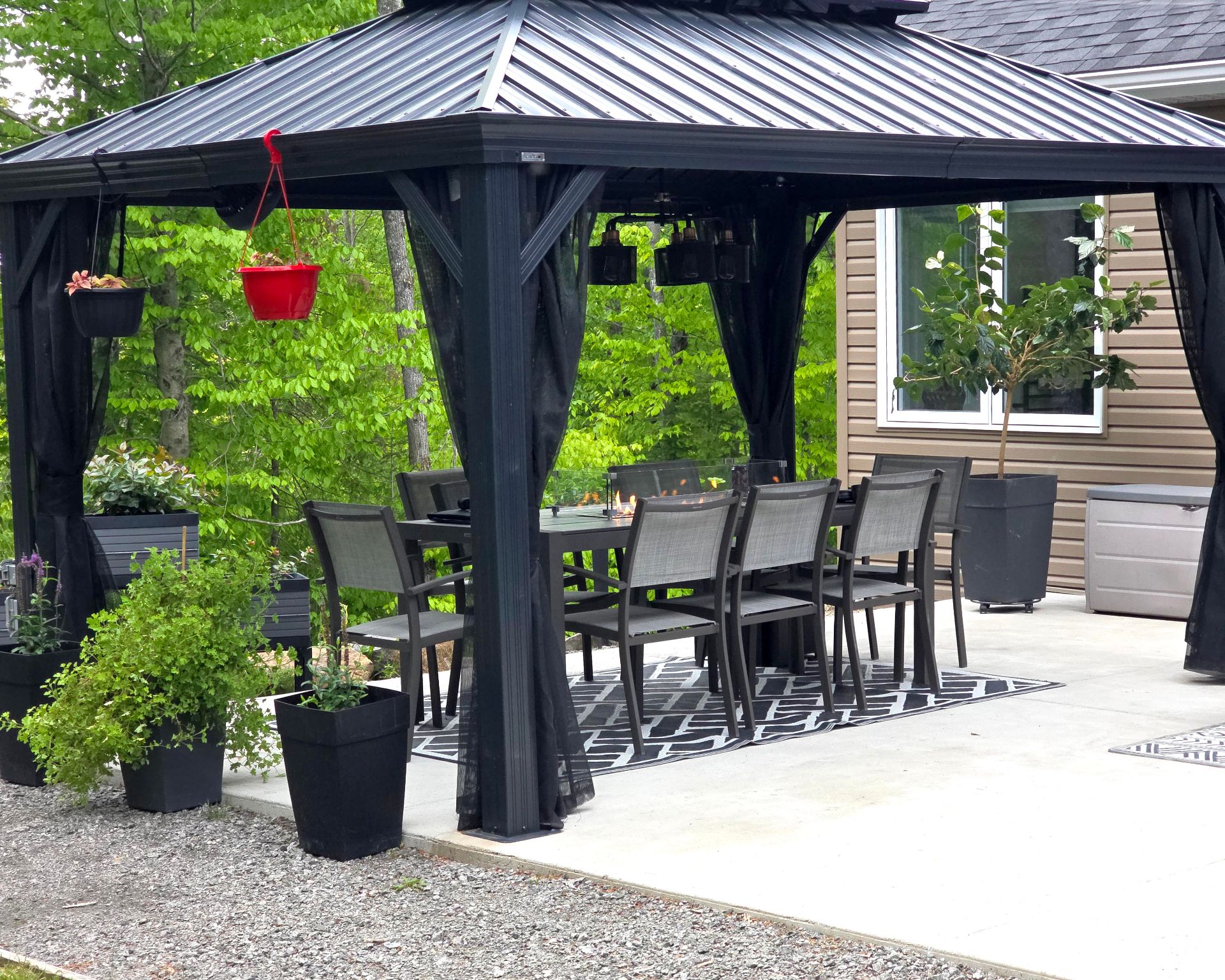 pergola, ensemble de cuisine extérieur inclus