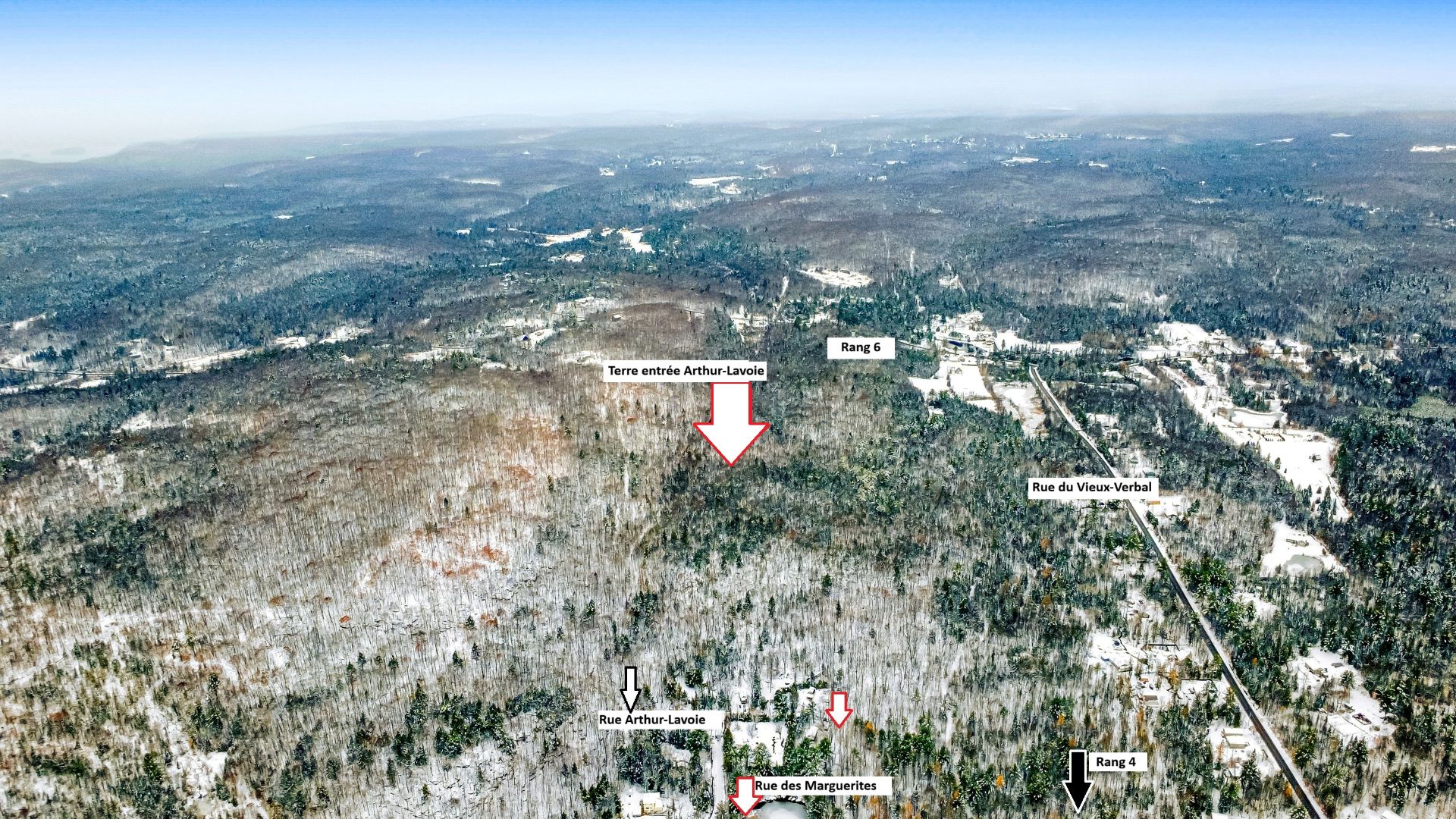 Les flèches sont à titre indicatif sur la photo