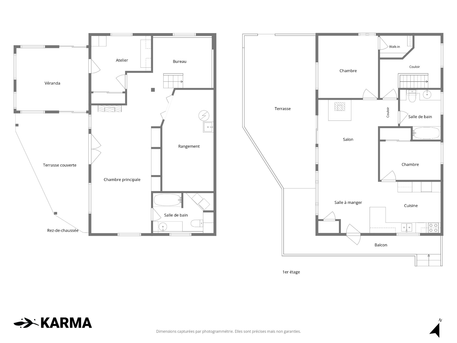 Plan des deux étages