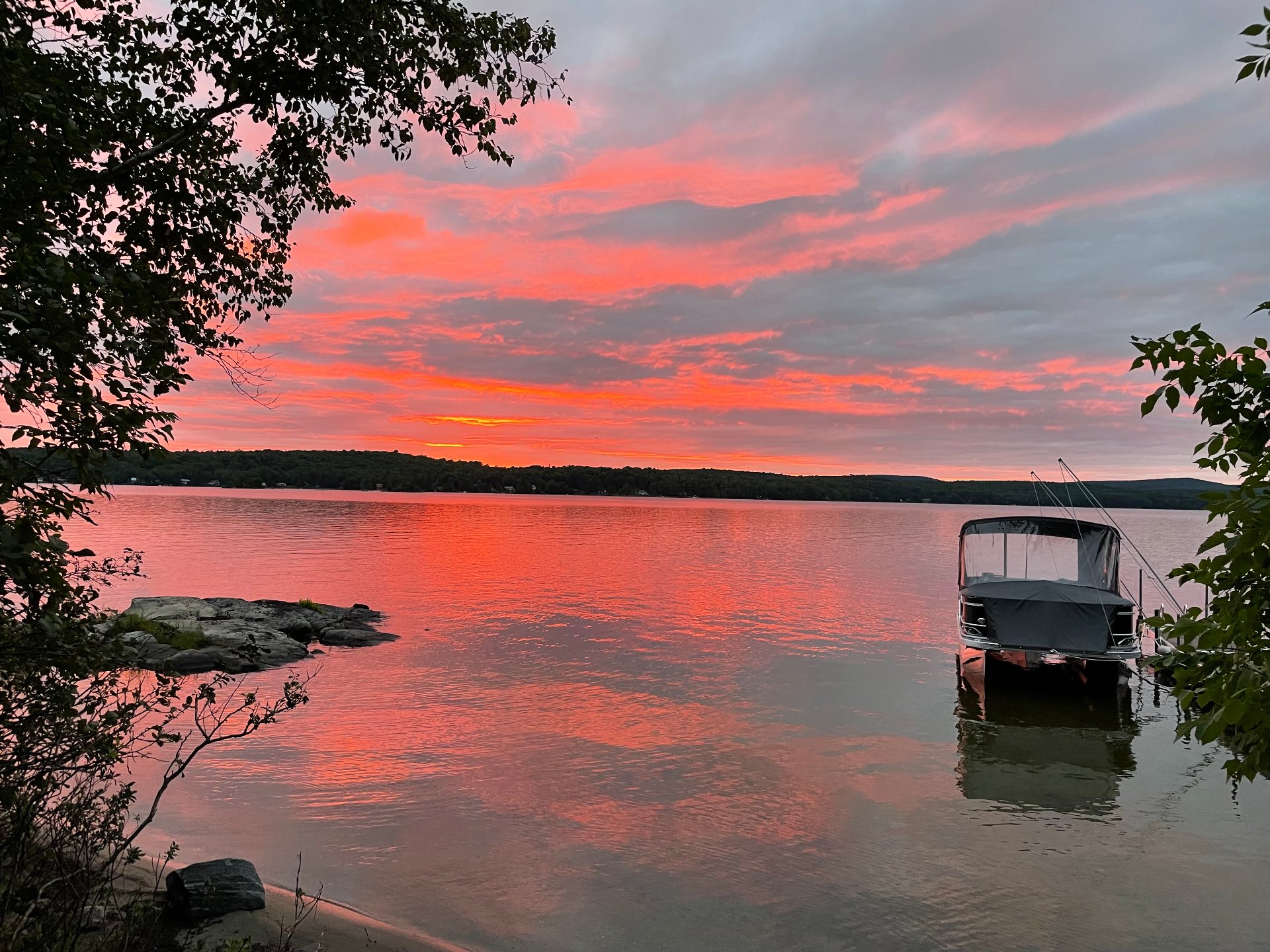 Coucher soleil grand lac Nominingue
