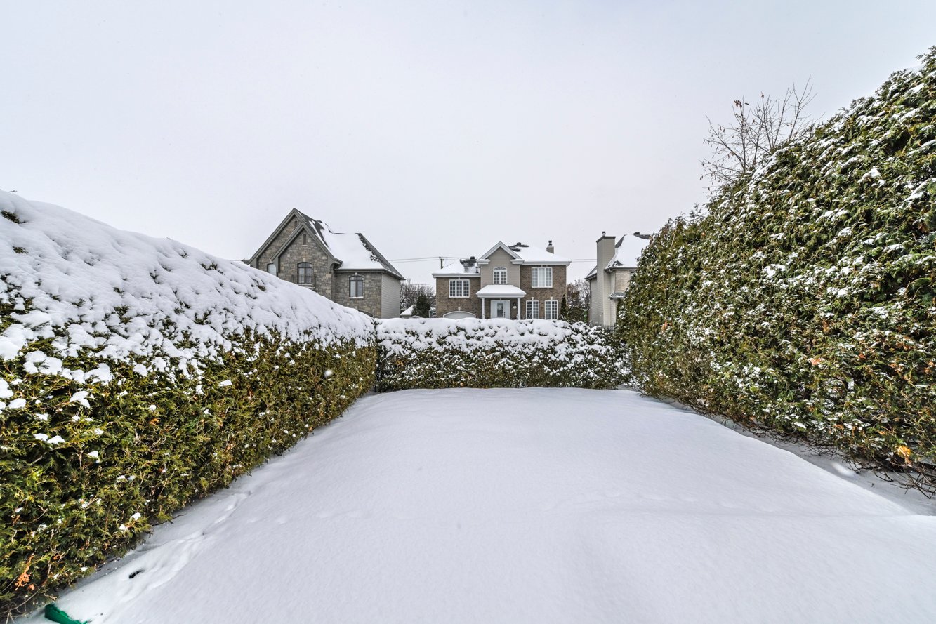 Espace privé gazonné, intime avec haies de cèdres