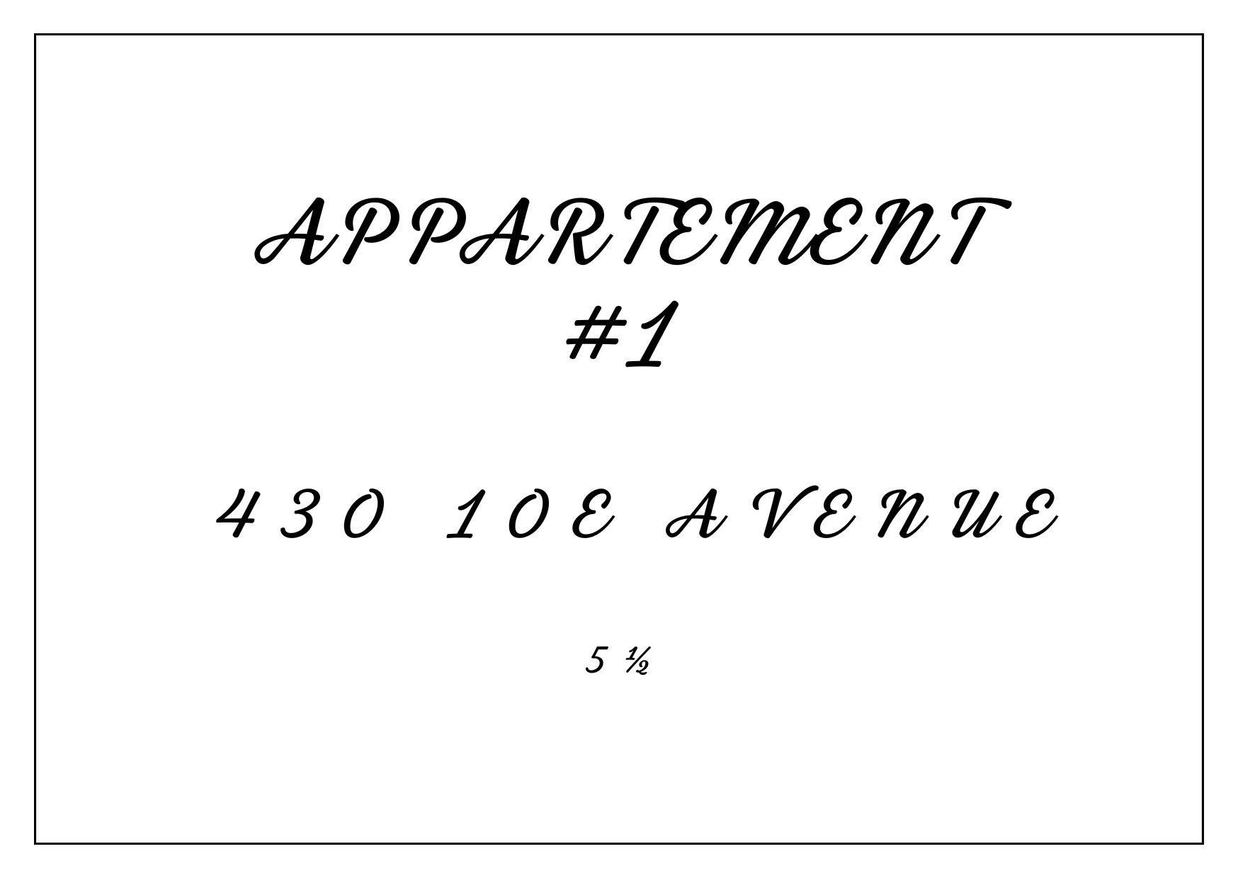 Numéro de l'appartement