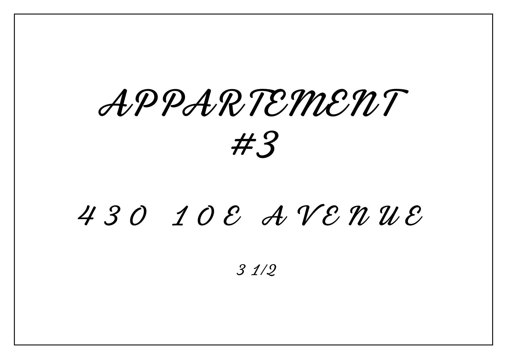 Numéro de l'appartement