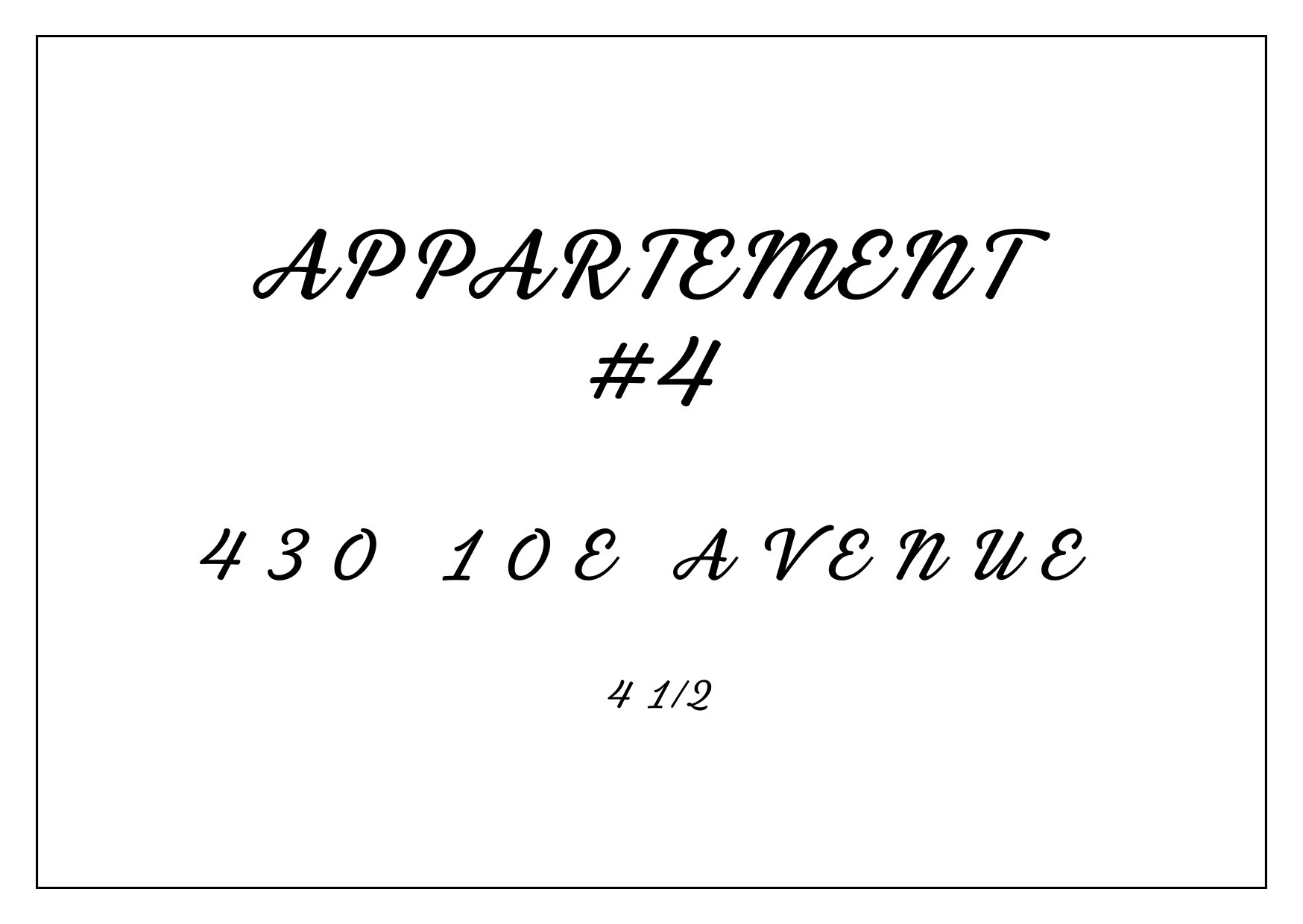 Numéro de l'appartement
