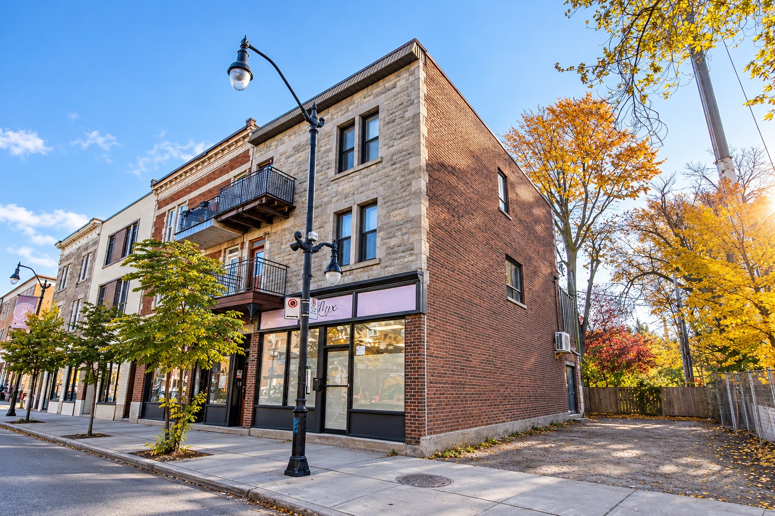 Immeuble de coin, rue Sainte-Catherine Est
