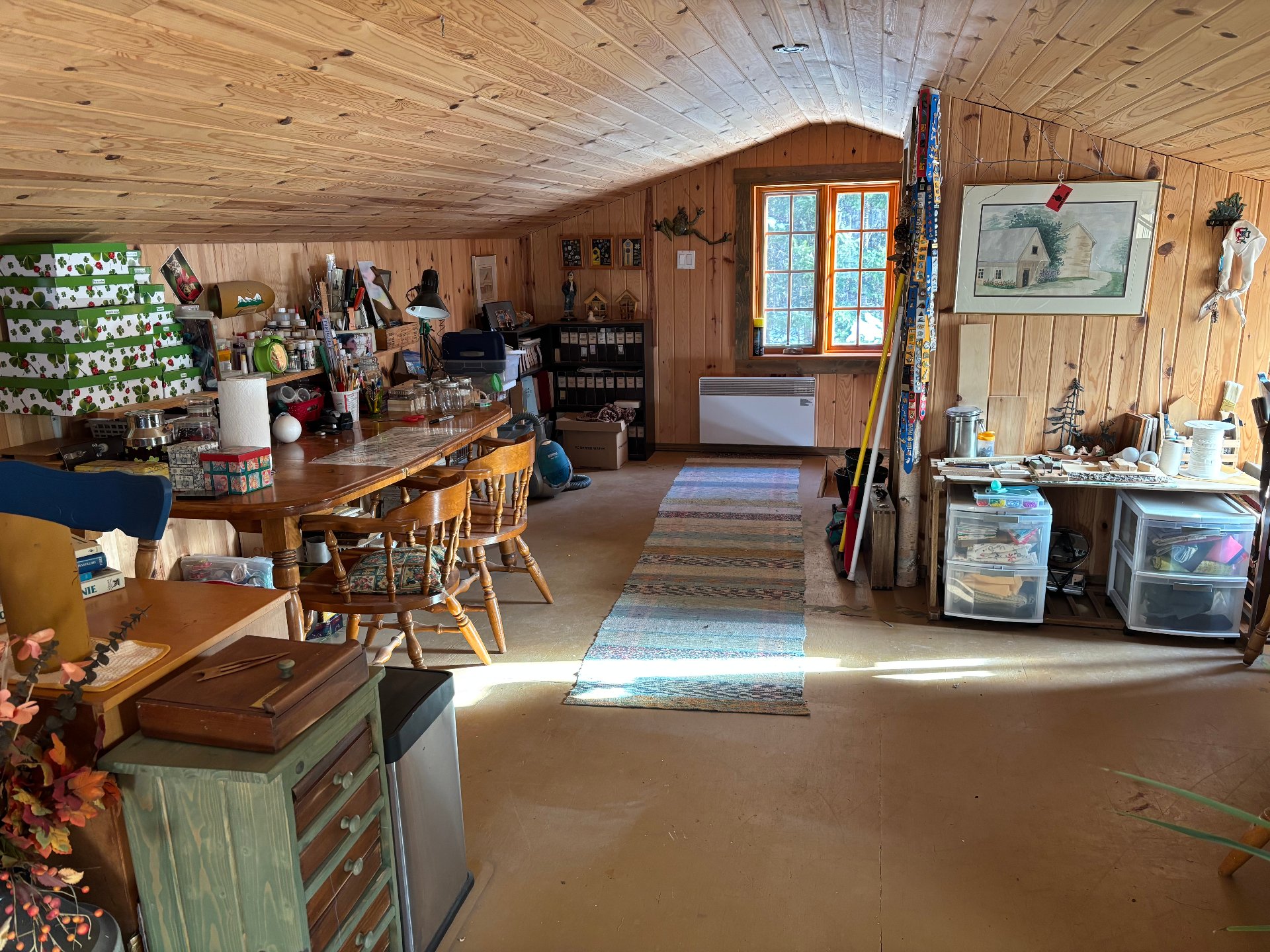 dans le garage