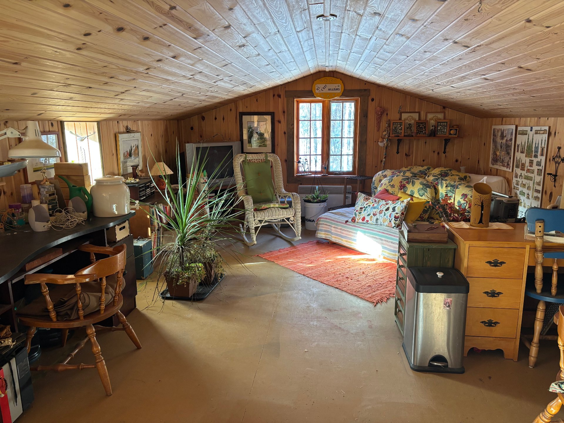 dans le garage
