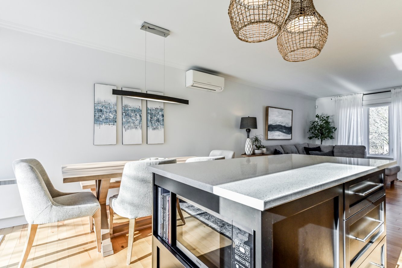 Ilot central & comptoir de quartz